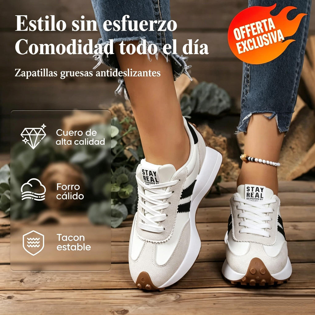 Zapatillas deportivas de mujer con suela gruesa antideslizante
