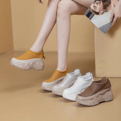 Zapatos de piel huecos y transpirables