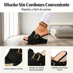 Sandalias de cuña con puntera abierta para mujer