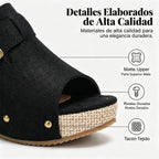 Sandalias de cuña con puntera abierta para mujer