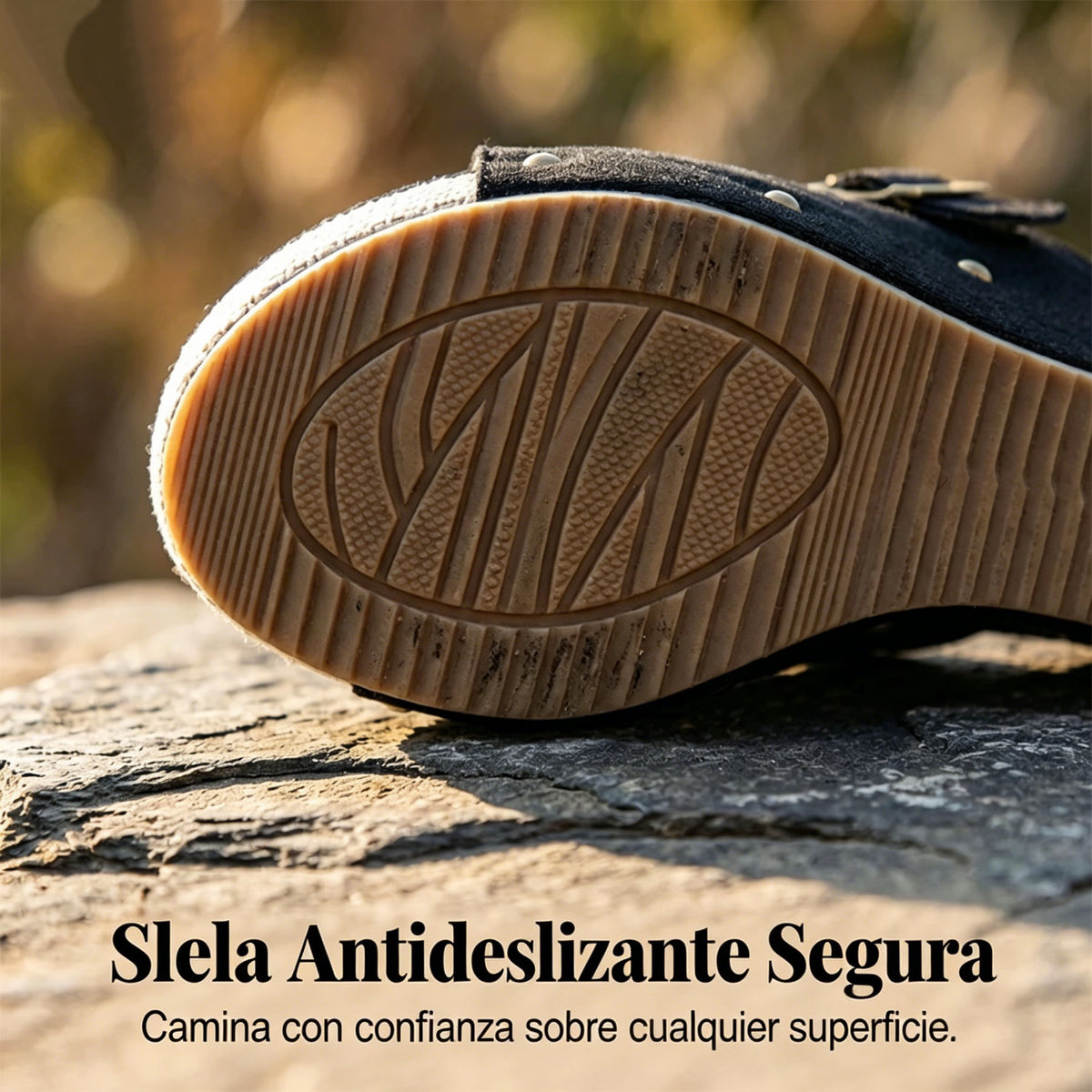 Sandalias de cuña con puntera abierta para mujer