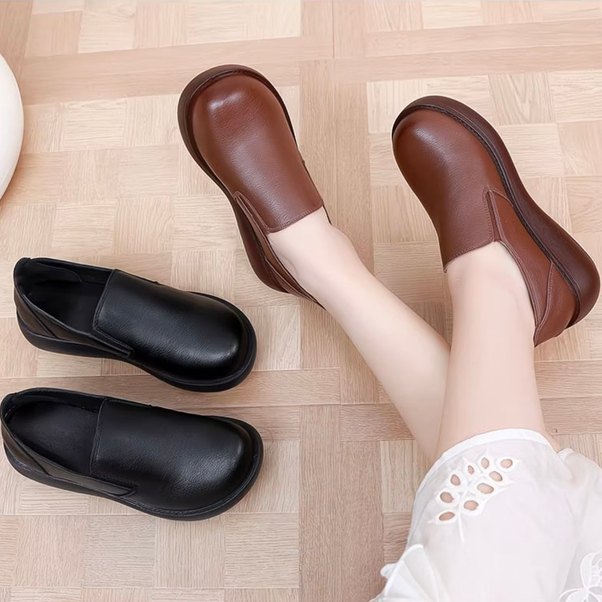 Zapatos ortopédicos de cuero cómodos