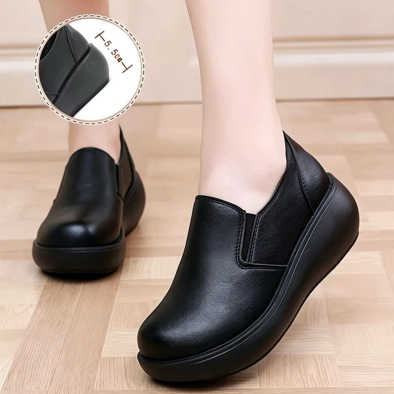 Zapatos ortopédicos de cuero cómodos