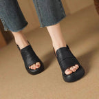 Sandalias ortopédicas cómodas de cuero genuino