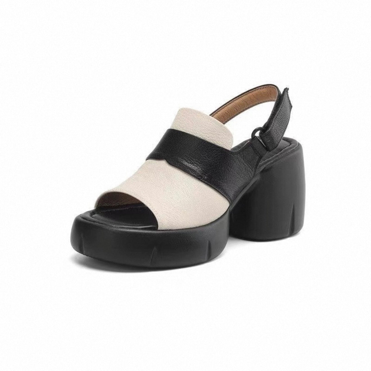 Sandalias ortopédicas cómodas de cuero genuino