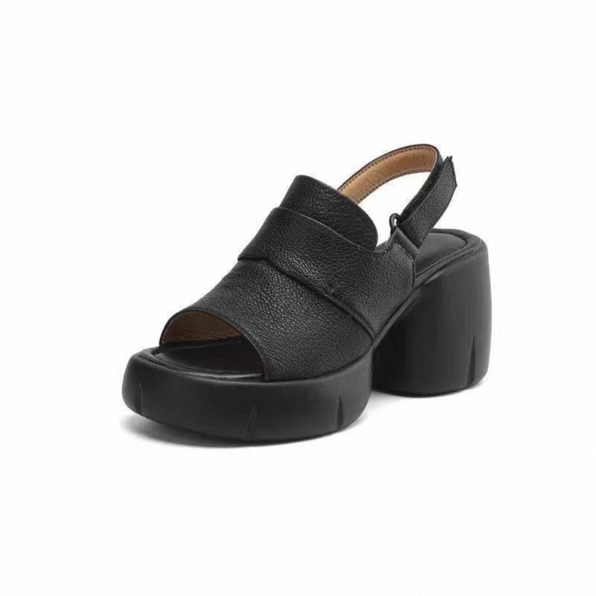 Sandalias ortopédicas cómodas de cuero genuino