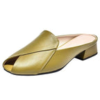 Chanclas tacón grueso punta pez