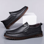 Mocasines de piel con costura artesanal para hombre