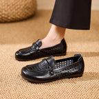 100% cuero genuino zapatos suela blanda