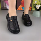 Zapatos de plataforma de piel calada