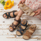 Sandalias de cuña con plataforma y velcro ajustable