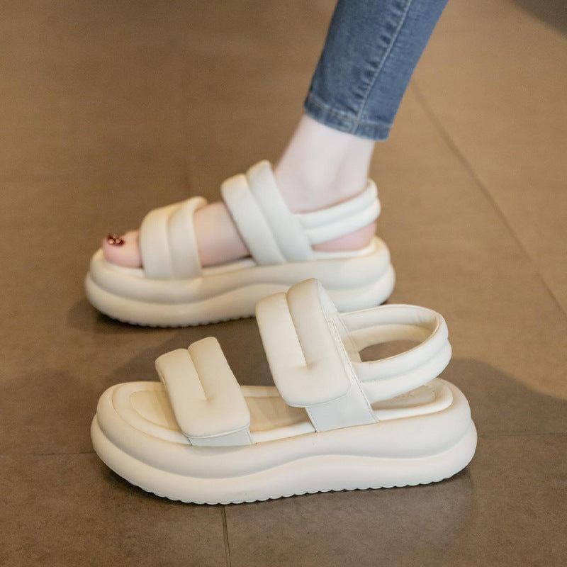 Sandalias para mujer plataforma gruesa estilo pan cómodas