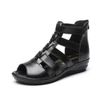 Sandalias gladiador – piel de res, tacón de cuña 4 cm