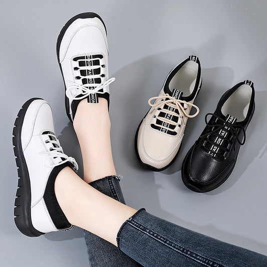 Zapatos para caminar de suela blanda de cuero genuino