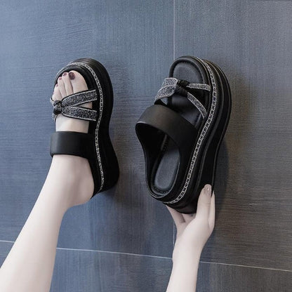 Sandalias de tacón alto con suela gruesa