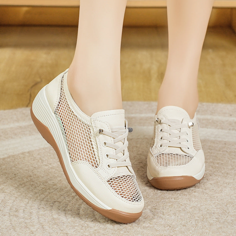 Tenis casuales de malla con suela de goma flexible