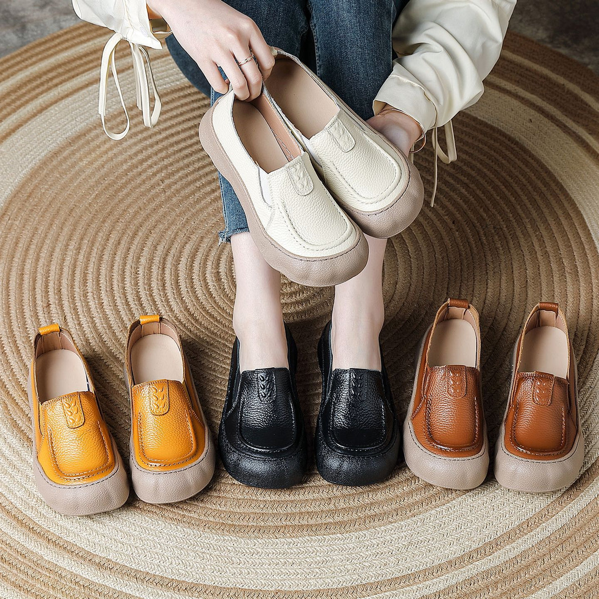 Zapatos de suela blanda 100% de cuero genuino