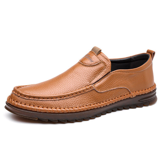 Mocasines de piel con costura artesanal para hombre
