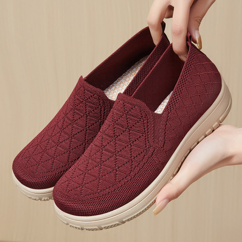 Zapatos casuales cómodos de suela gruesa y punta redonda