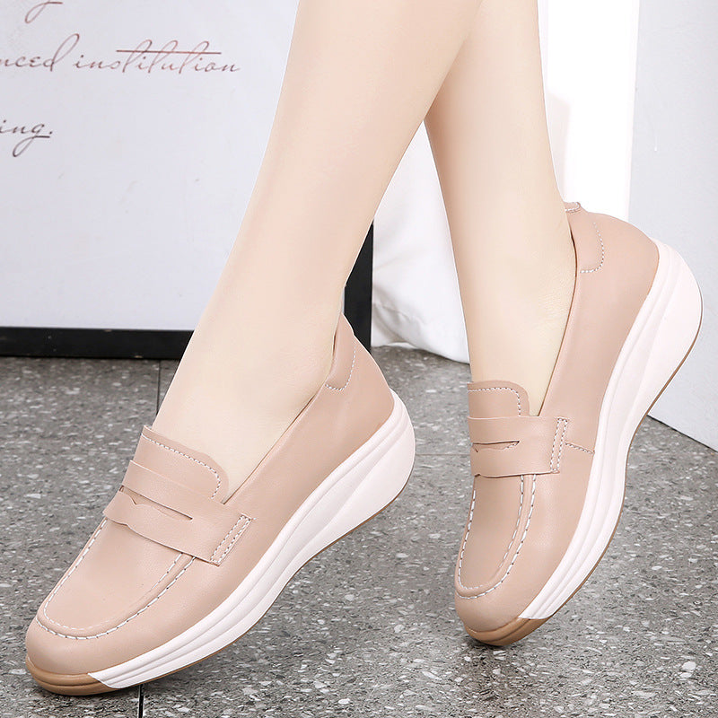 Zapatos casuales versátiles de suela gruesa