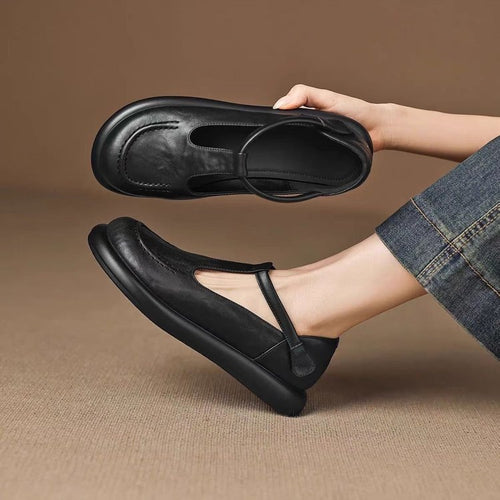 100% Zapatos de plataforma de cuero