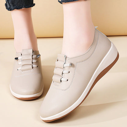 Zapatos de cuero de suela blanda sin cordones