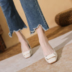 Zapatos de cuero de tacón grueso:No hará que tus pies se sientan cansados