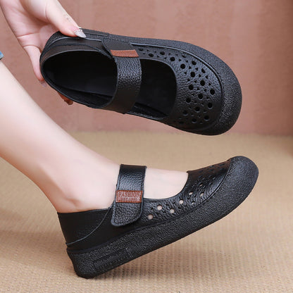 Zapatos de piel de vacuno perforada de grano superior