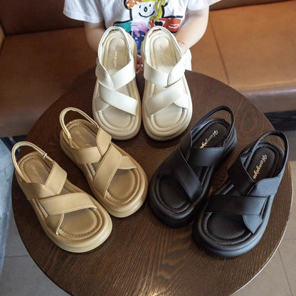 Sandalias de plataforma con tiras cruzadas para mujer