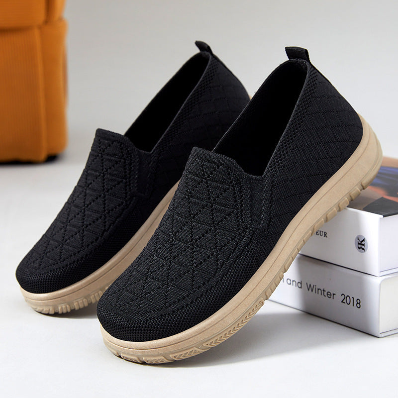 Zapatos casuales cómodos de suela gruesa y punta redonda
