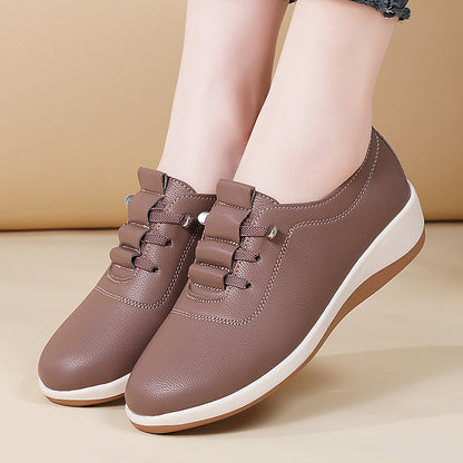 Zapatos de cuero de suela blanda sin cordones