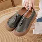 Zapatos de cuero vacuno estilo vintage para mujer