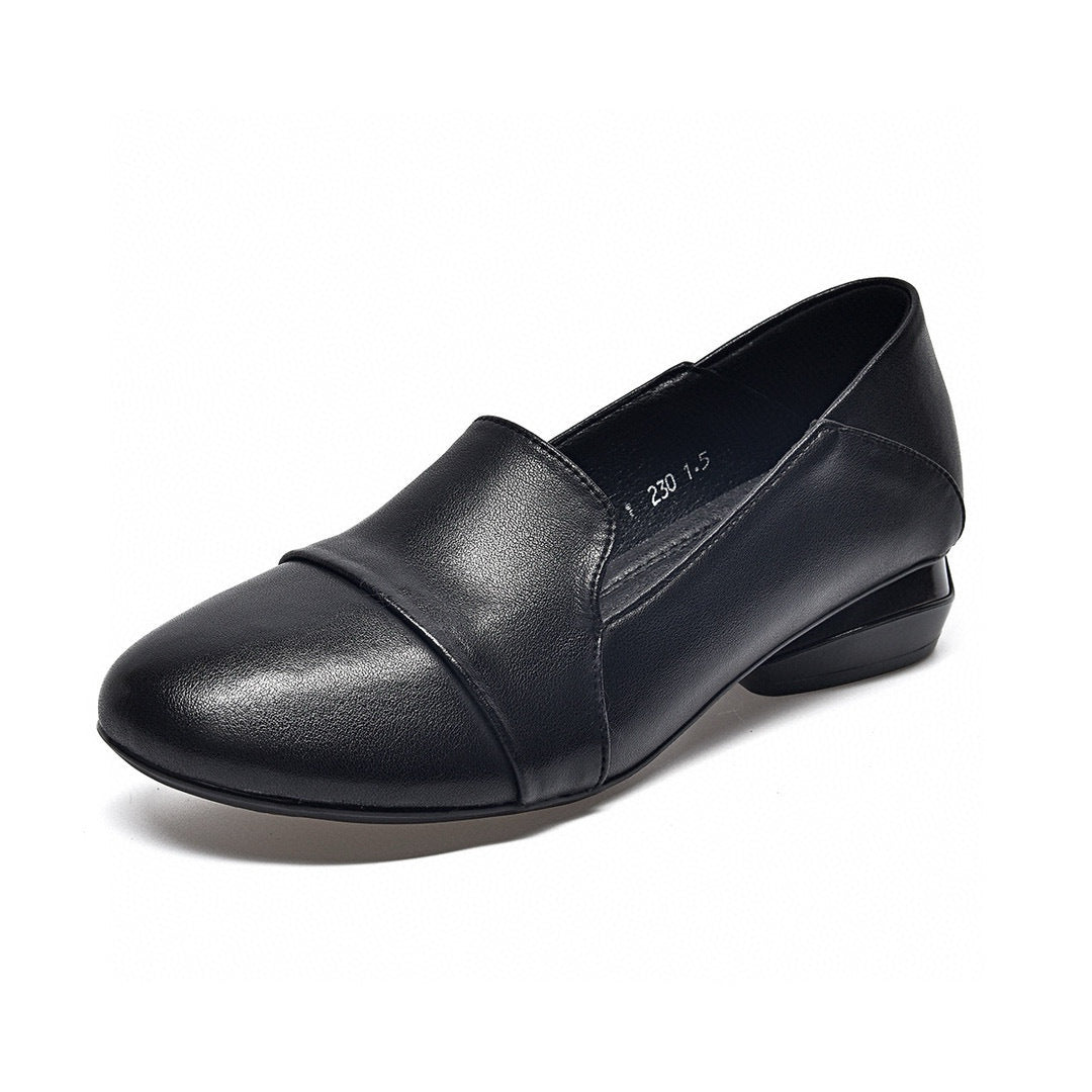 Zapatos de piel slip-on de tacón bajo vintage