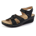 Sandalias de cuña con plataforma y velcro ajustable