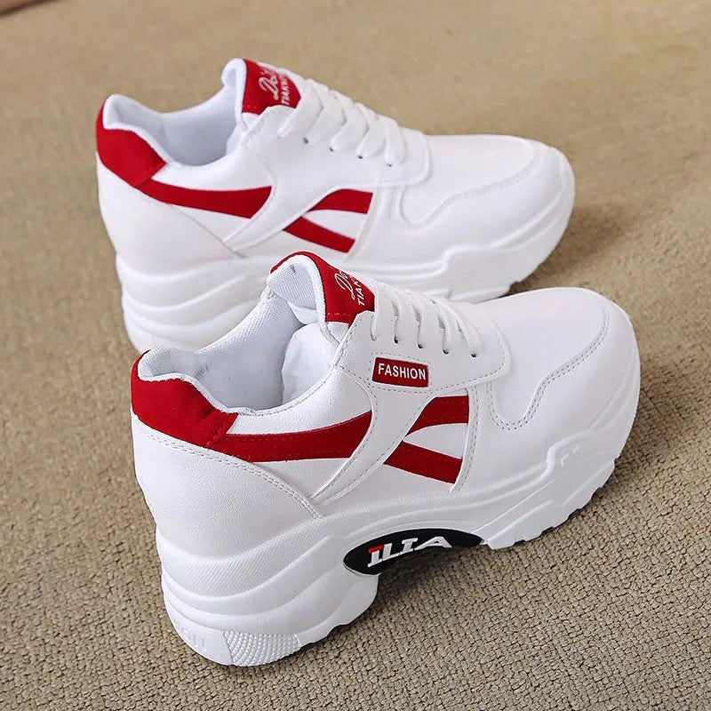 Zapatos casuales ortopédicos de plataforma de cuero