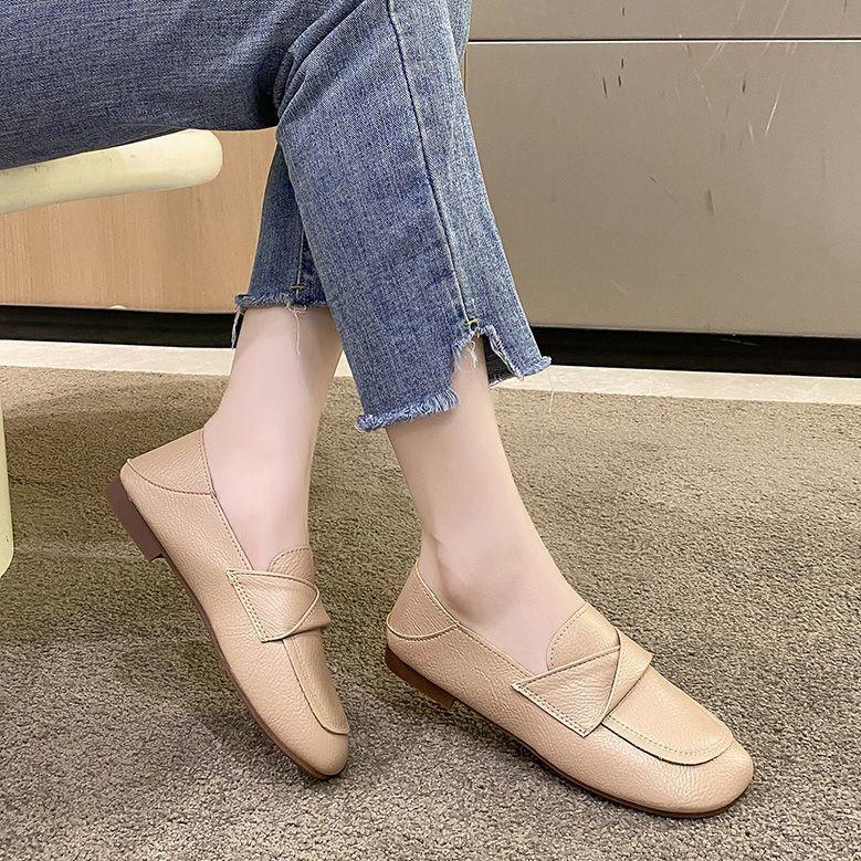 Zapatos casuales de cuero genuino para mujer