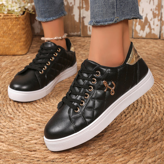 Zapatos casuales con cordones y punta redonda