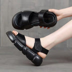 Sandalias de plataforma de piel suave