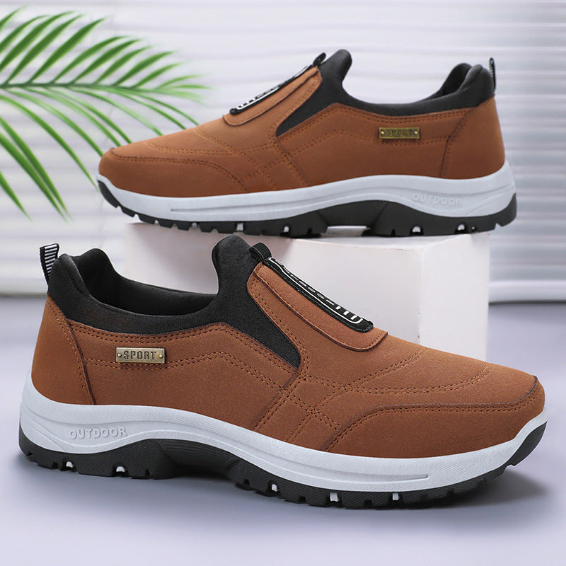 Zapatos de cuero sin cordones para hombre