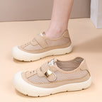 Zapatos de suela blanda de malla y punta redonda