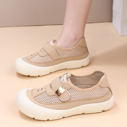 Zapatos de suela blanda de malla y punta redonda