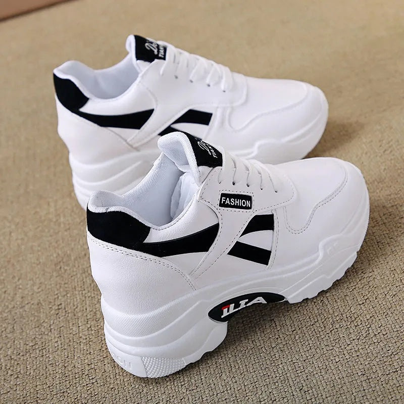 Zapatos casuales ortopédicos de plataforma de cuero