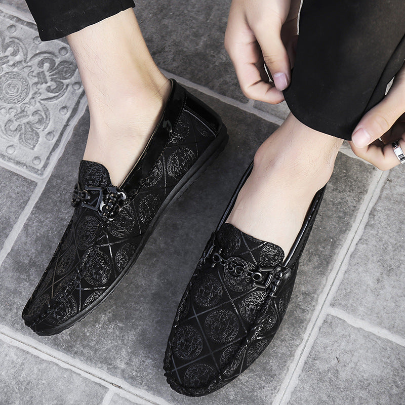Mocasines de conducir casuales para hombre de suela blanda