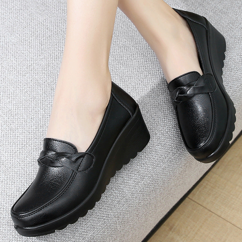 Diversoy™ | Zapatos de piel con tacón de cuña