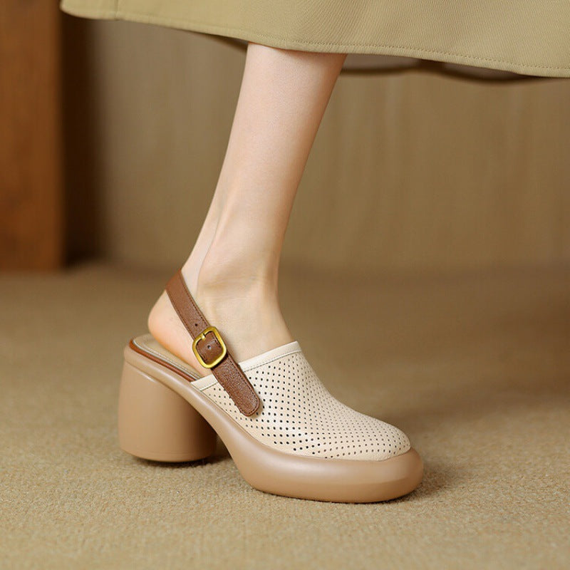 Zapatos Mary Jane transpirable de plataforma redonda