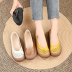 Zapatos de cuero holgados con punta redonda