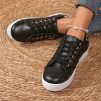 Zapatos casuales con cordones y punta redonda