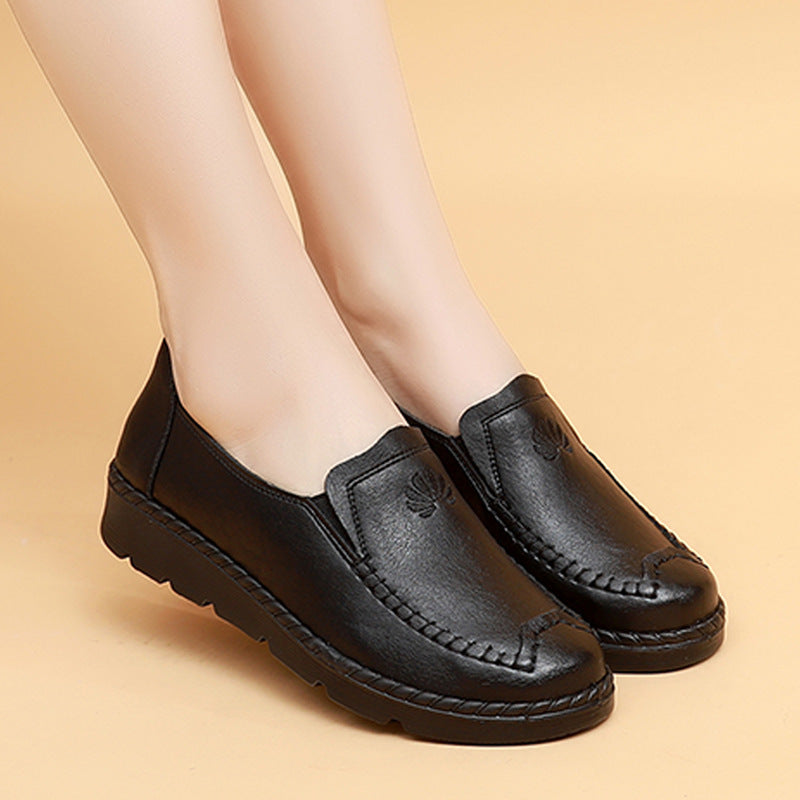 [100% piel de vacuno]Zapatos planos de cuero suave