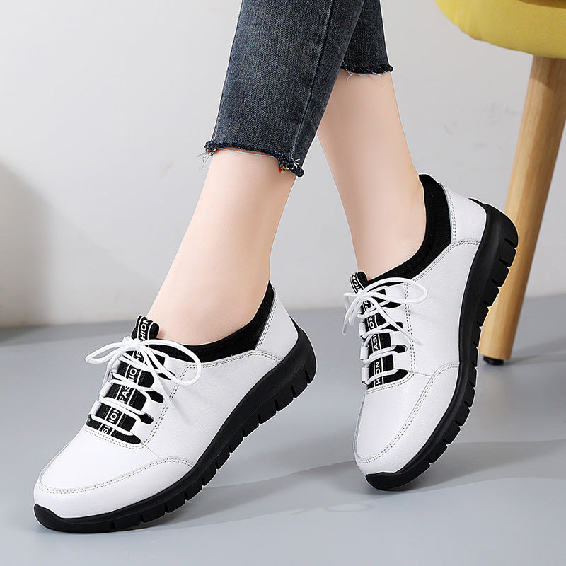 Zapatos para caminar de suela blanda de cuero genuino