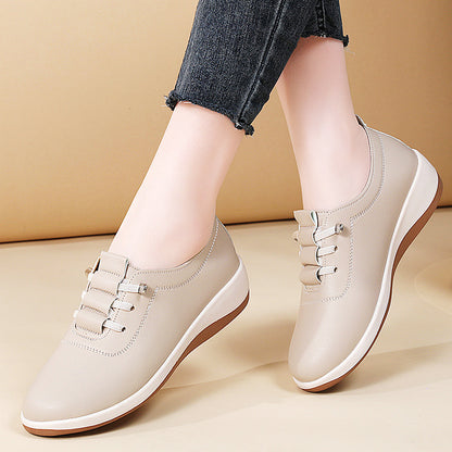 Zapatos de cuero de suela blanda sin cordones